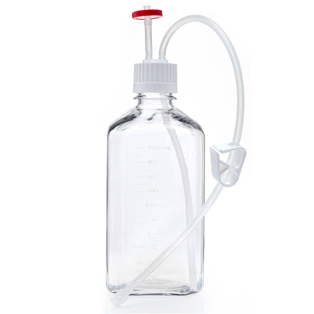 EZCellGene™ 38-430 Bottle Assembly, 1L, with micro bore Overmolded Silicone tubing 1/16" ID x 3/16" OD, 10/CS