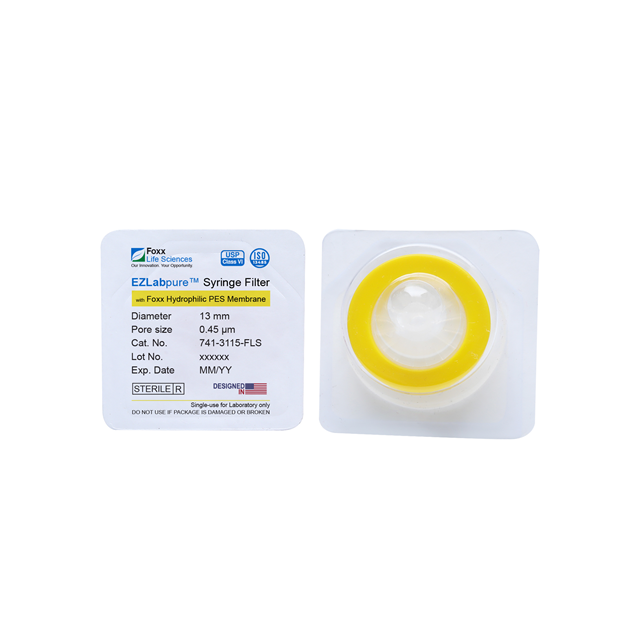 EZlabpure™ Hydrophilic Polyethersulfone (PES) Syringe Filters, 0.45 µm Membrane for Clarification or Prefiltration, 13 mm, Sterile, 100/PK
