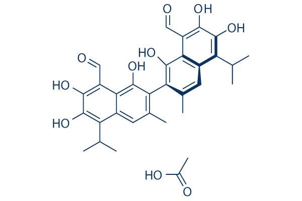 (R)-(-)-Gossypol (AT-101) acetic acid chemical structure