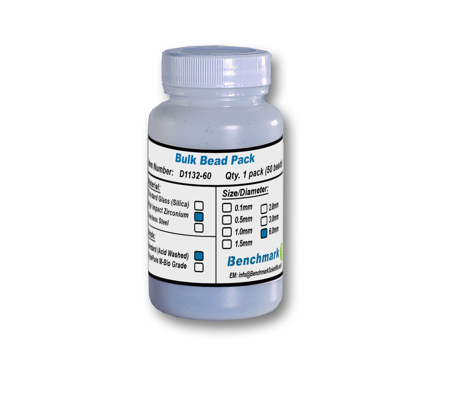 6Mm Zirconium Satellites - Bead Media for Homogenizers - Benchmark Scientific