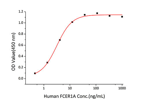 Recombinant Human Fc-epsilon RI-alpha/FCER1A Protein