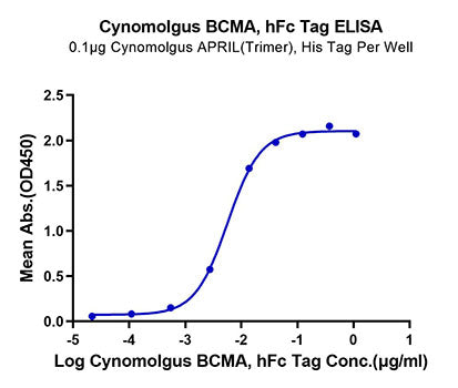Recombinant Cynomolgus TNFRSF17/BCMA/CD269 Protein