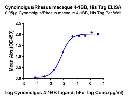 Recombinant Cynomolgus/Rhesus macaque TNFRSF9/4-1BB Protein