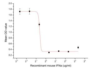 Inhibition of A549 cells proliferation after stimulated with recombinant mouse IFN-α.