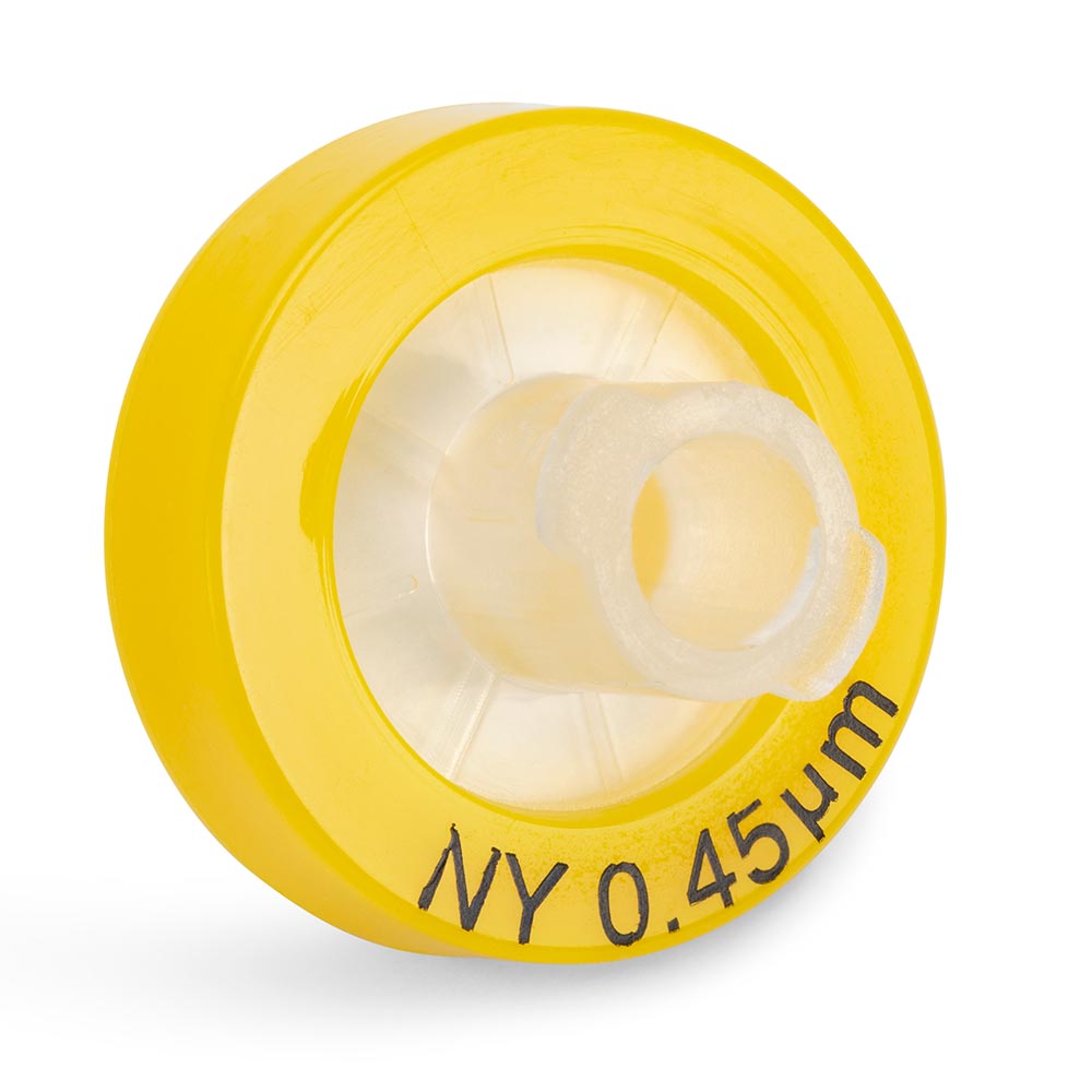 Syringe Filter, Nylon Membrane, 0.45־¼m Porosity, 13mm Diameter, PP Housing, Non-sterile, Bulk Packed
