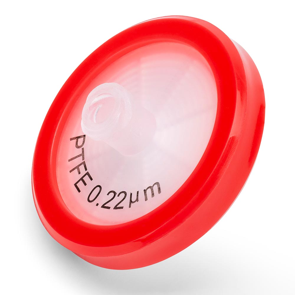 Syringe Filter, PTFE Hydrophilic Membrane, 0.22־¼m Porosity, 30mm Diameter, PP Housing, Non-sterile, Bulk Packed