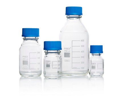 PYREX BOTTLES WITH CAP & POURING RING - 1516/12D