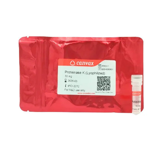 Proteinase K, Lyophilized powder, ≥30 units/mg