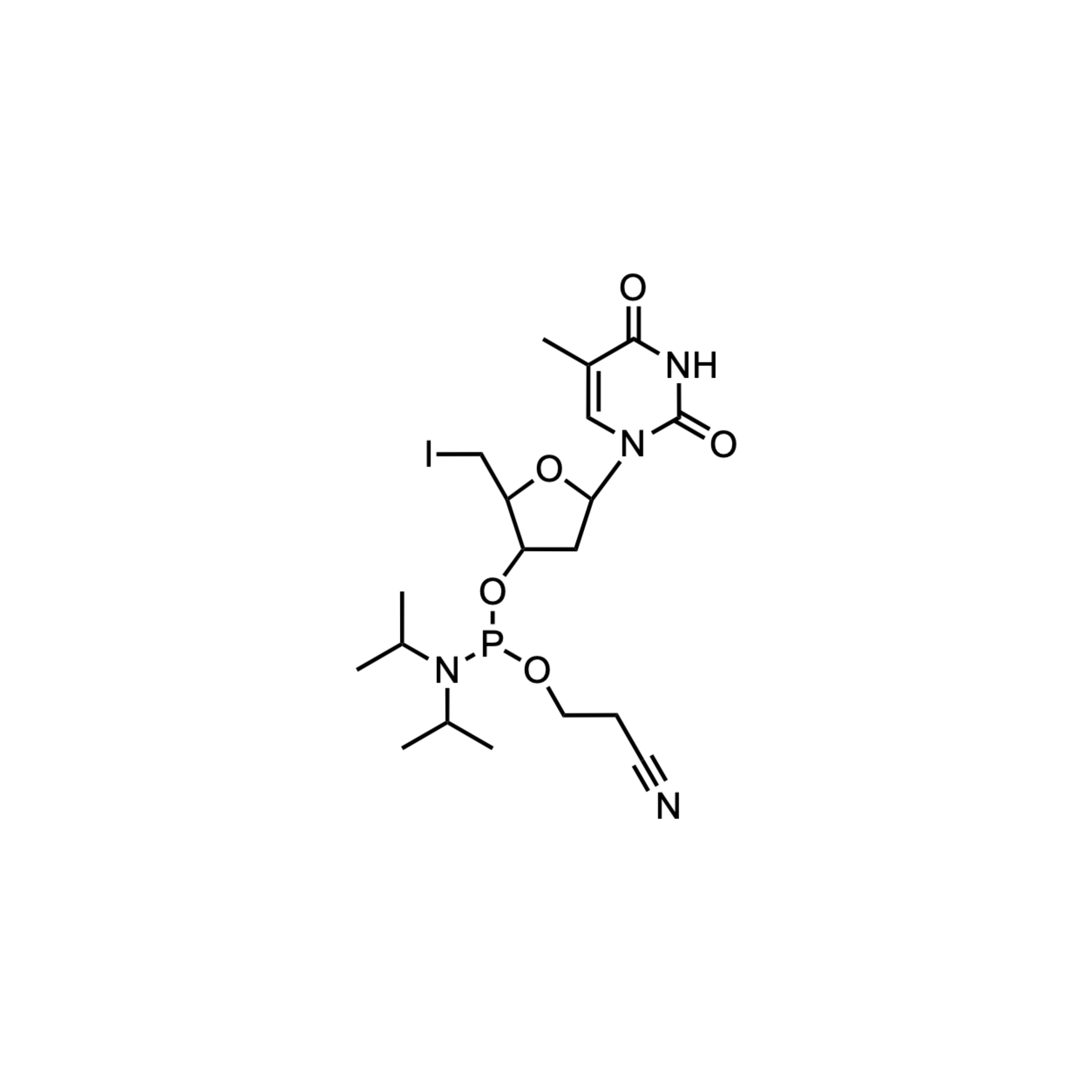 5'-iodo-2',5'-dideoxy-thymidine 3'-CE phosphoramidite