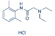 Lidocaine hydrochloride chemical structure