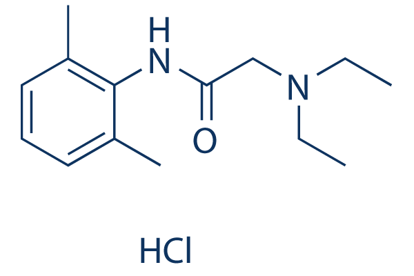 Lidocaine hydrochloride chemical structure