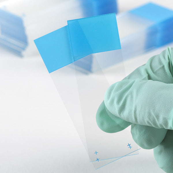 ** SPECIAL ORDER COLOR ** Microscope Slides, Diamond White Glass, 25 x 75mm, Charged, 45ֲ° Beveled Edges, Safety Corners, Yellow Frosted, 72/Box, 20 Boxes/Case (10 Gross)